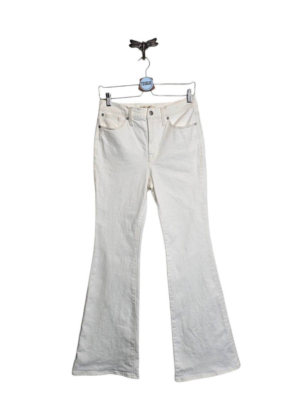 Madewell The Flea Market Flare Jeans In Tile White 27 - Picture 2 of 16